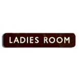 An LMS railway 'Ladies Room' enamel sign, 46cms (18ins) wide. 9cm (3.5 ins) highCondition Report3.