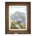 Victorian school - Highland Cottage, Perthshire - oil on board, initialled 'BGL' lower right, framed