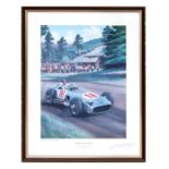 Richard Wheatland - Tribute to Fangio - limited edition print, numbered 35/500, signed by Fangio and