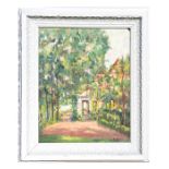 G Rodin (French Post Impressionist school) - Leafy Garden - signed lower right, oil on board,