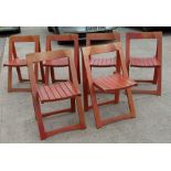 A set of six folding garden chairs