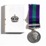 A George VI Palestine medal (1945-1948) awarded to '19190962 J. Robertson. H.L.I' with ribbon