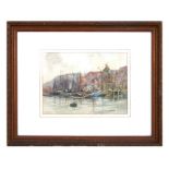 N Waddington - Harbour Scene - signed lower left, watercolour, framed & glazed, 32 by 23cms (12.5 by