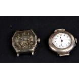 A gentleman's Illinois Watch Company silver octagonal cased wristwatch with silver dial and Arabic