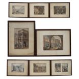After Joseph Nash (1809-1878) - a set of eight lithographs to include Sutton Place, Surrey, Moat