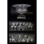 A quantity of 19th century glassware to include rummers, wine glasses and jugs.Condition