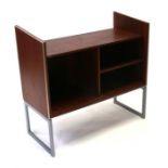 A 1970's Bang & Olufsen Rosewood Effect Audio System Cabinet on a metal stand