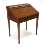A late 19th / early 20th century mahogany Bonheur de Jour ladies writing bureau with marquetry