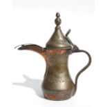 A Turkish / Islamic dallah coffee pot 26cms (10.25ins) high.