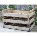 Three wooden garden apple crates (3).