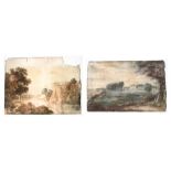 Two early 19th century English school watercolour paintings - A Parkland Landscape with a Manor