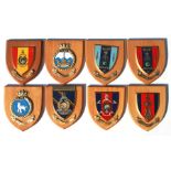 A group of eight Royal Marines and similar shield shaped plaques (8).