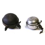 A vintage Lucas No. 34 double dome bicycle bell; together with a Union double dome bicycle bell (