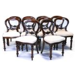 A set of ten Victorian style mahogany balloon back dining chairs (10).