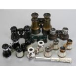 A group of opera glasses to include mother of pearl examples.