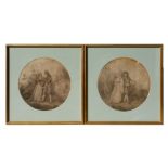 In the manner of Joshua Reynolds - a pair of circular engravings depicting courting couples, each