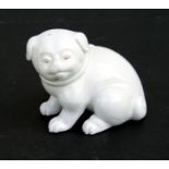 A Japanese Hirado style porcelain pug dog, 10cms (4ins) high.Condition ReportGood condition with