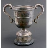 A large silver plated two-handled trophy cup, inscribed 'From Police & St John Ambulance Brigade for