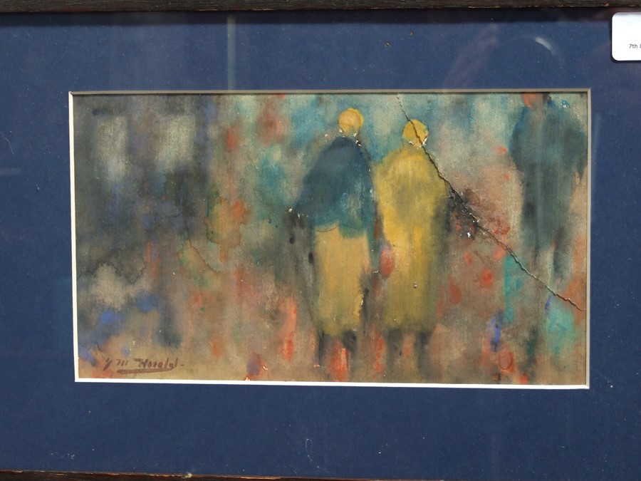 Early 20th century Impressionist school - Figures - watercolour, indistinctly signed lower left, - Image 4 of 5