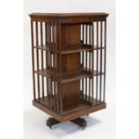 An Edwardian revolving oak bookcase of large proportions, 58cms (22.75ins) wide.Condition