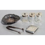 An early 20th century Silver Vesta, Chester 1913; together with other silver items to include a