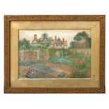 Circle of Edith Martineau ARWS - The Vegetable Garden - watercolour, monogrammed & dated 1900