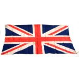 An early 20th century printed cotton Union Jack flag. 97cms (38.25ins) by 47cms (18.5ins)