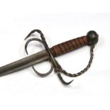 A 19th century style rapier type sword, the steel blade with traces of engraving, with later