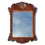 A George III mahogany wall mirror. 80cm highCondition Reportveneer has shrunk/cracked in several