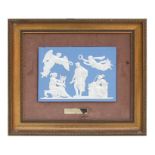 A Wedgwood Jasperware plaque - Apotheosis of Virgil - modelled by John Flaxman Jr., framed, 20 by