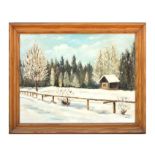R Aires (continental school) - A Snowy Landscape Murz Valley, Austria - oil on canvas, signed