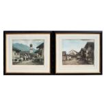 After Alexander Liebmann (1871-1939) - a pair of coloured engravings depicting Oberammergau,