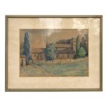 Ouera Tremaine (mid 20th century school) - Rural Church Scene - signed & dated 1955 lower right,