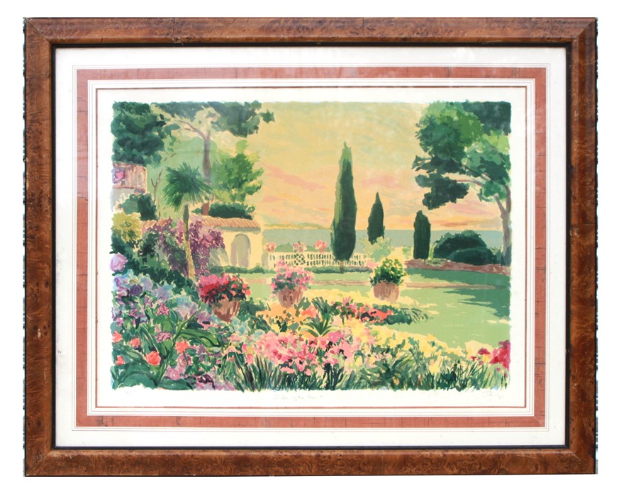 C Perry - Garden By The Sea - artist's proof print, signed & titled in pencil to the margin,