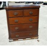 A late 19th century mahogany chest of two short and three graduated long drawers, 95cms (37.5ins)