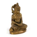 An Indian brass / bronze figure of Hanuman (the Monkey God), 12cms (4.75ins) high.