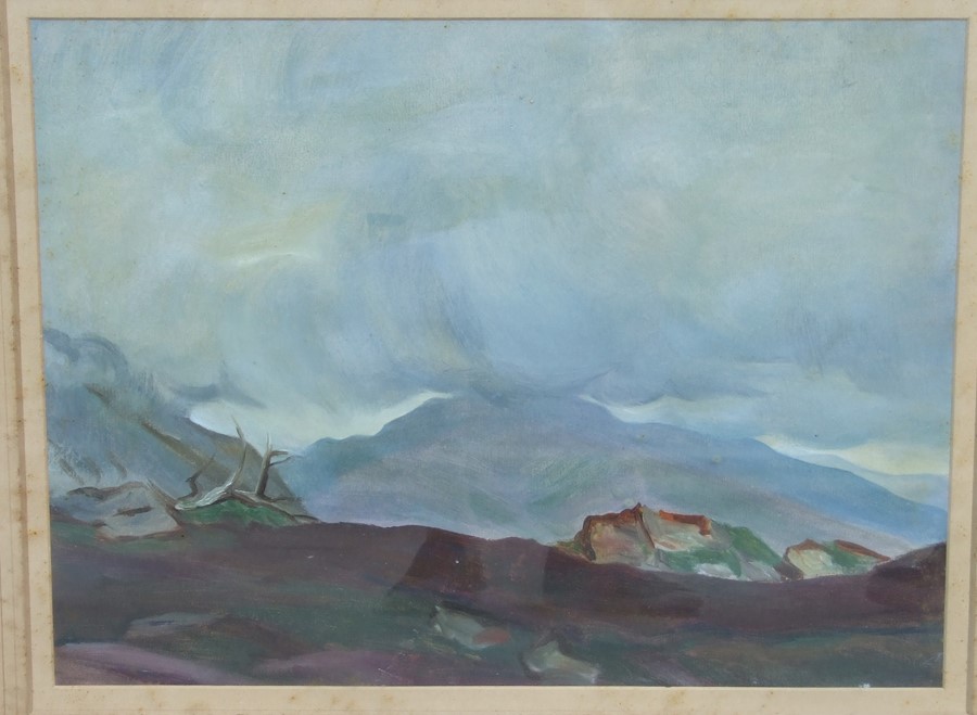 Monica Salisbury (20th century British) - Clavering, Scot's Landscape - oil on board, framed &