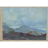 Monica Salisbury (20th century British) - Clavering, Scot's Landscape - oil on board, framed &