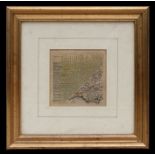 Jacob van Langeren Jenner - a 17th century thumbnail map of Dorset, map no. 12, hand coloured with