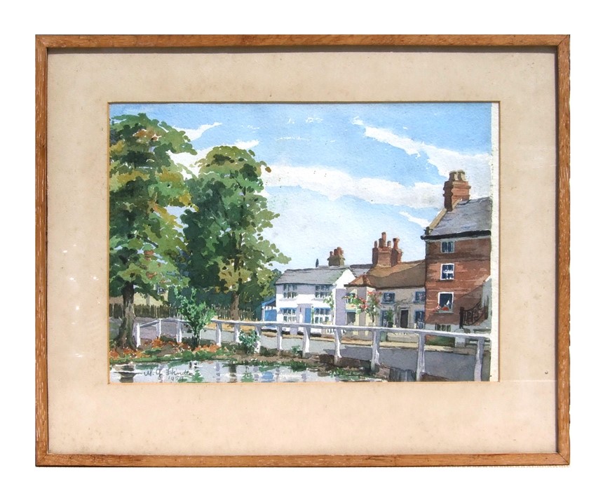 M G Hindes - Barnet Gate, Herts - signed & dated 1959 lower left, watercolour, framed & glazed, 34