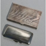 A silver business card case, Birmingham 2006; together with an early 20th century silver cigarette /