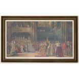 Frank O Salisbury (1874-1962) - a coloured print of the Coronation of George V, singed in pencil