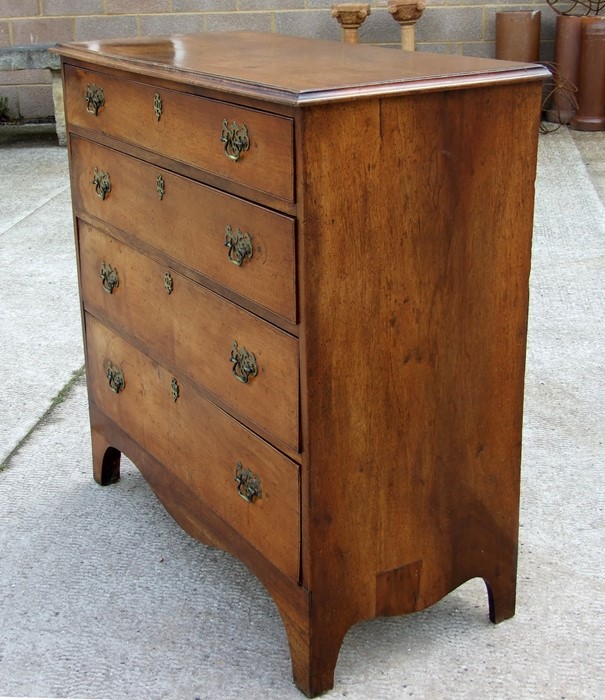 A 19th century mahogany chest of four graduated long drawers, 100cms (39.5ins) wide.Condition - Image 2 of 3