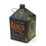 A late 1920's / early 1930's Redline Glico Motor Oils pictorial one-gallon conical oil can with