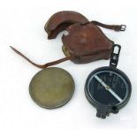 A WWI military Stanley of London Home Office spotting compass in a leather case.