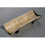 A Victorian silver mounted ivory pen trough, Sheffield 1900 and maker's mark for Joseph Rodgers &