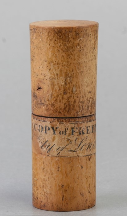 A copy of the scroll 'Freedom of the City of London' dated 1839 contained with a bespoke cylindrical - Image 2 of 2