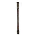 An early 19th century mahogany cased stick barometer thermometer by Thomas Rubergall, 93cms (365ins)