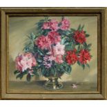 Reginald Lewis (20th century British) - Rhododendrons in a Vase - signed & dated '41 lower right,