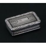 A George III silver vinaigrette with engine turned and cast decoration, Joseph Willmore,